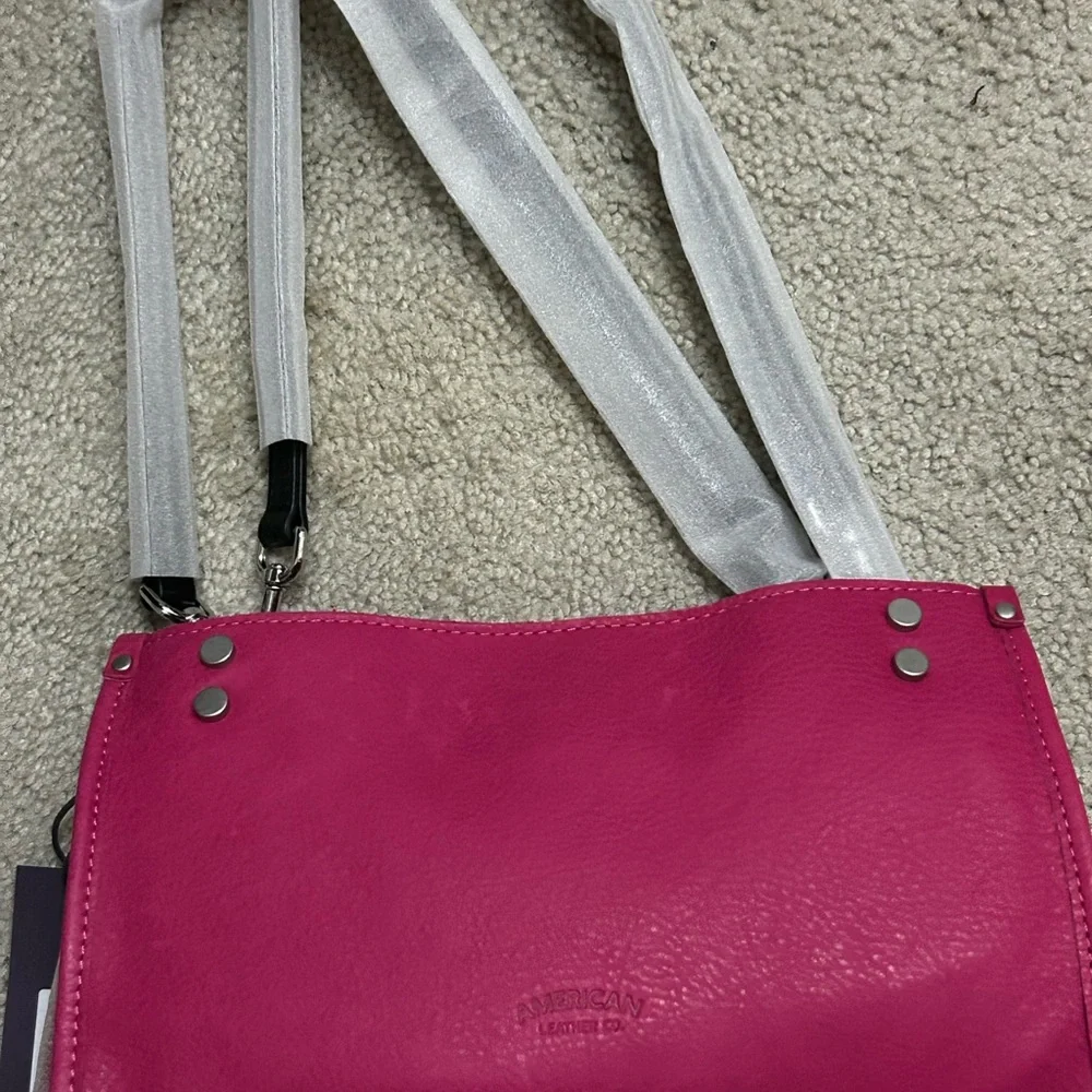 American Leather co. Triple compartment Leather Lenox Shoulder Bag NWT - Picture 1 of 7